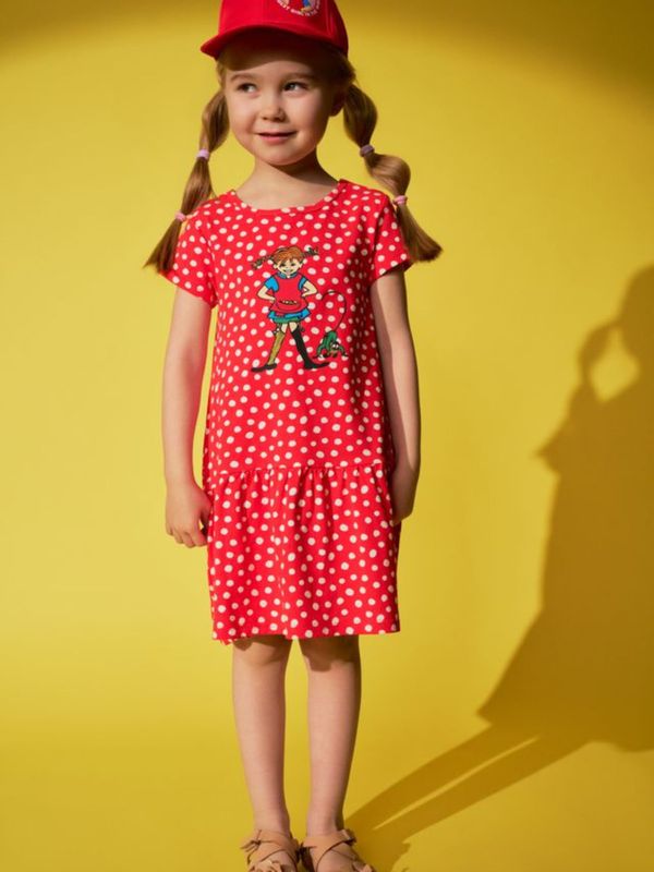 Short sleeved dress with dots Pippi Longstocking