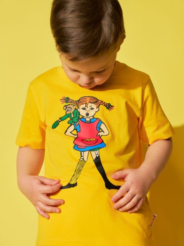 T-shirt Pippi Långstrump & Herr Nilsson - Gul