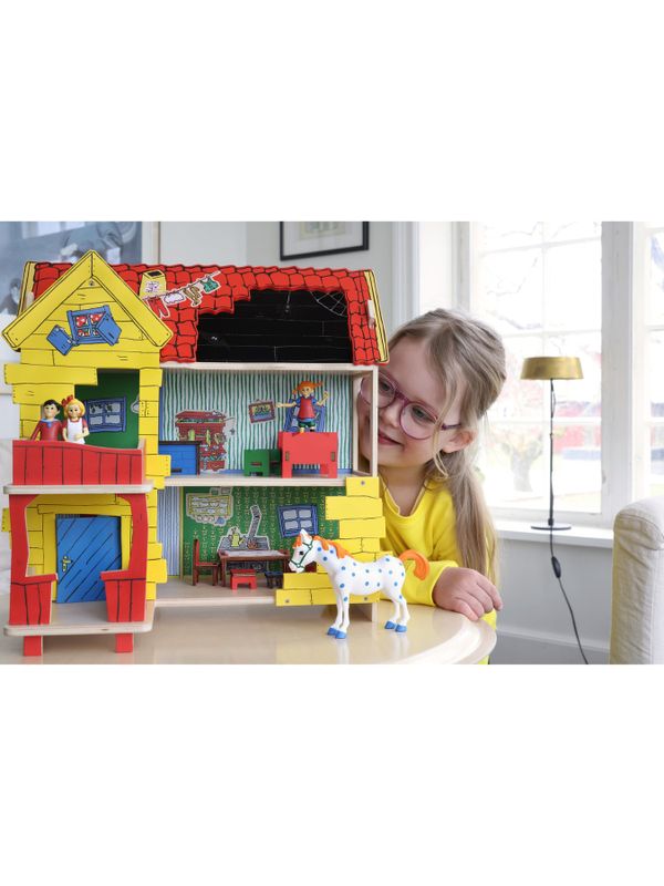 Litet Villa Villekulla paket – Dockhus + Pippi, Tommy, Annika & Lilla Gubben