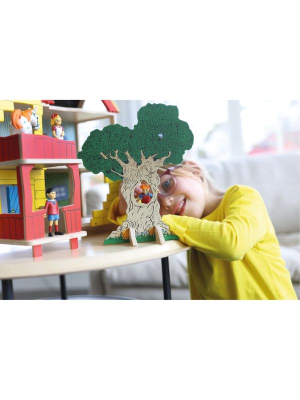 Stort Villa Villekulla paket – Dockhus + möbler och figurer