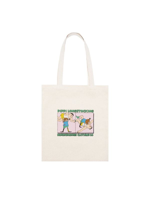 Totebag Pippi Longstocking Strong - White