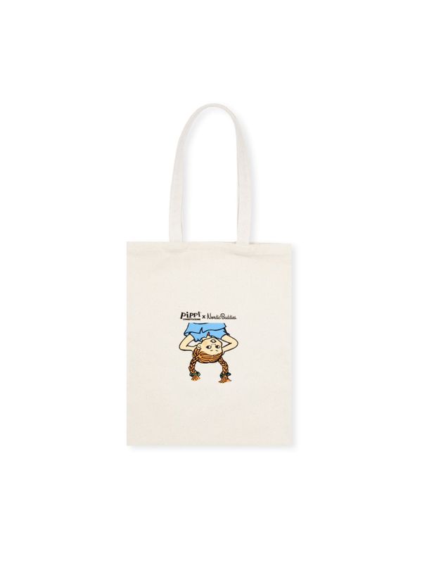 Totebag Pippi Longstocking Upside down - White