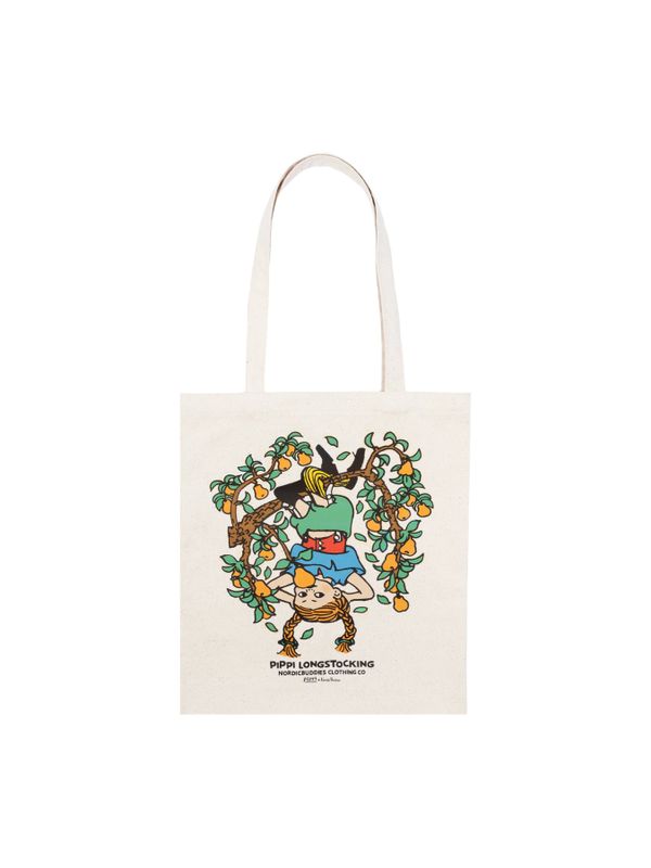 Totebag Pippi Longstocking Upside down - White