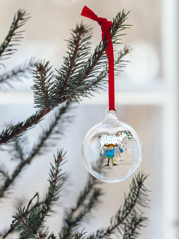 Weihnachtskugel Pippi Langstrumpf & Kleiner Onkel – Ø 7 cm