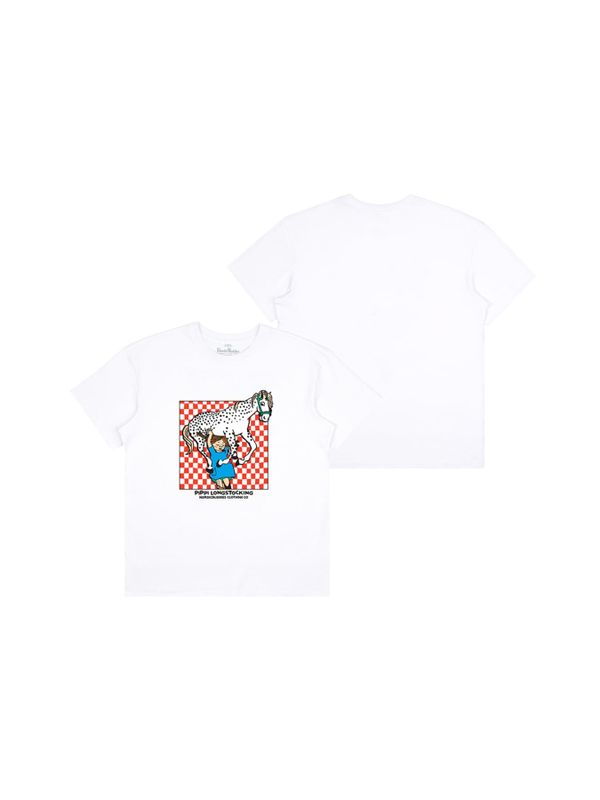 T-shirt Pippi Longstocking lifting horse - Red print
