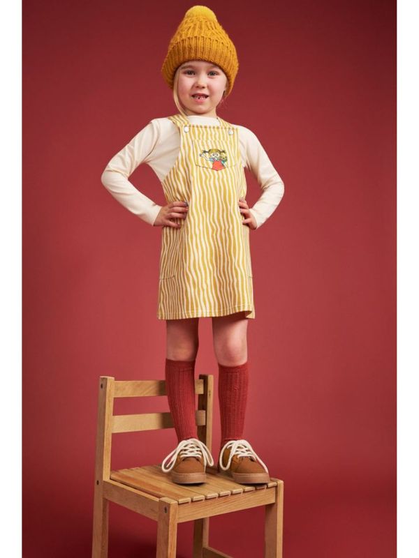 Pinafore dress Pippi Longstocking striped - Yellow