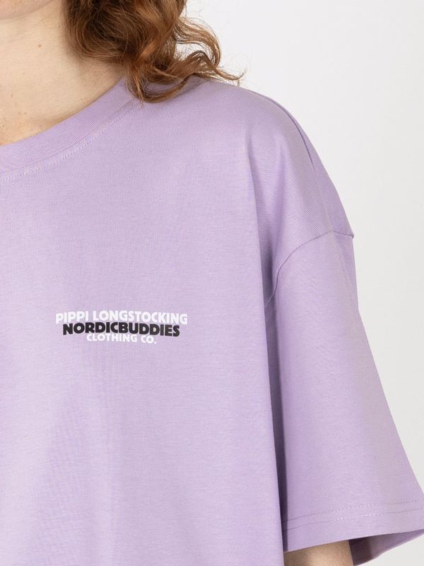 T-shirt Pippi Longstocking lifting horse - Purple