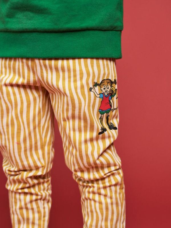 Leggings Pippi Longstocking striped - Yellow