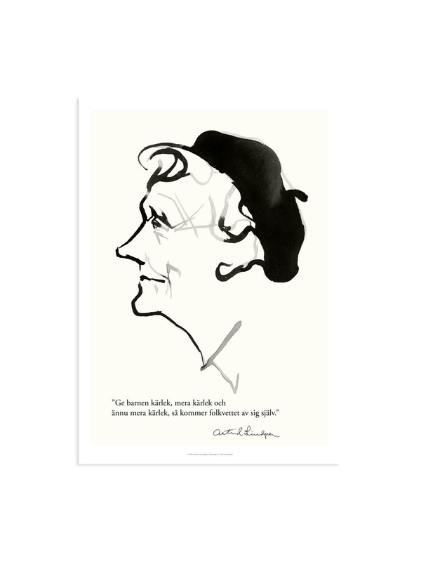 Poster Astrid Lindgren - Ge barnen kärlek - 13x18 cm