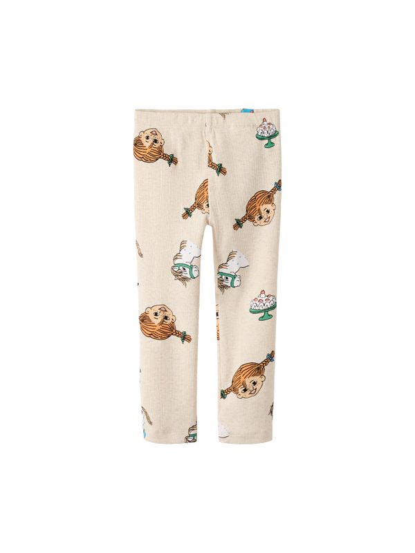 Rippstrick-Leggings Pippi Langstrump – Beige