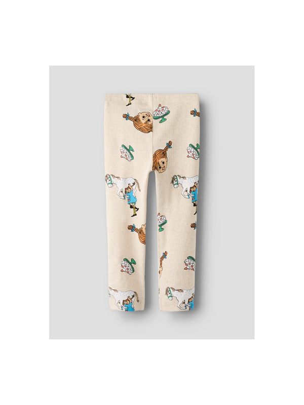 Rippstrick-Leggings Pippi Langstrump – Beige