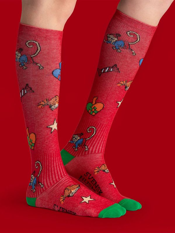 Compression Socks Pippi Longstocking Christmas design - Adult