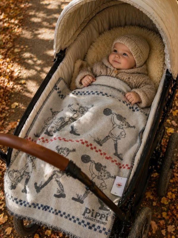 Babydecke Pippi Langstrumpf – Merinowolle 70 x 90 cm