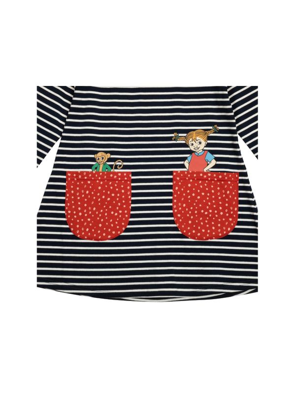Striped dress Pippi Longstocking - Dark blue