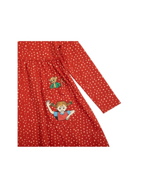Dress Pippi Longstocking & Mr. Nilsson Dots - Red