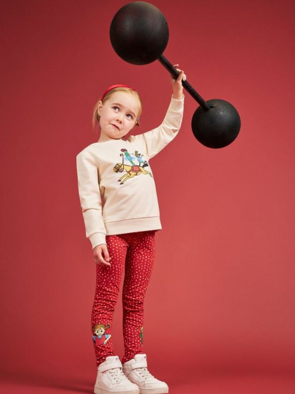 Leggings Pippi Langstrumpf Punkte – Rot/Rosa