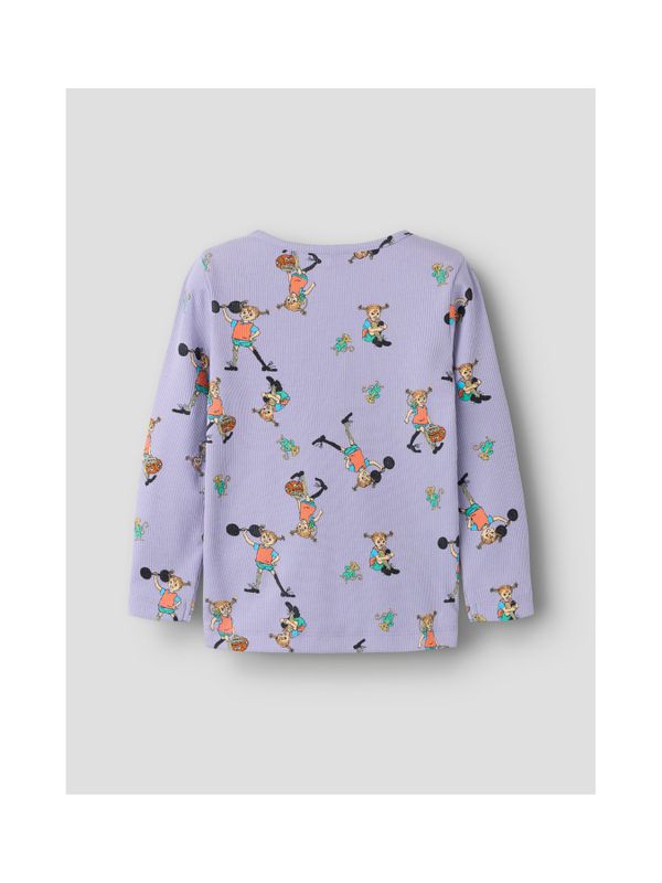 Rippstrick-Shirt Pippi Langstrumpf – Lila