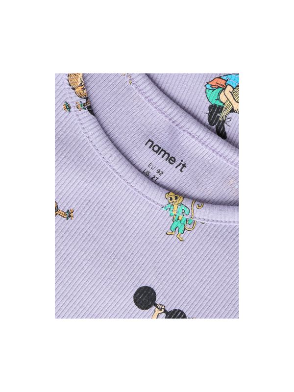 Rippstrick-Shirt Pippi Langstrumpf – Lila