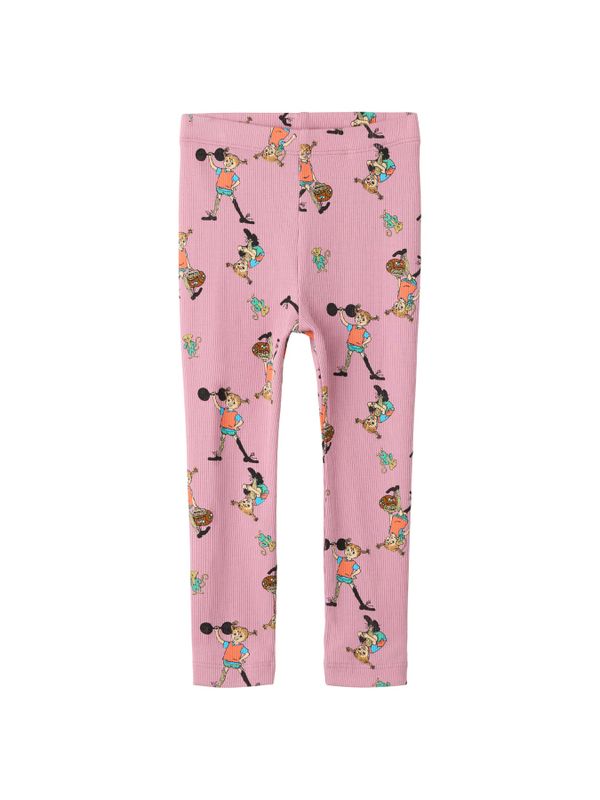 Rippstrick-Leggings Pippi Langstrumpf – Rosa