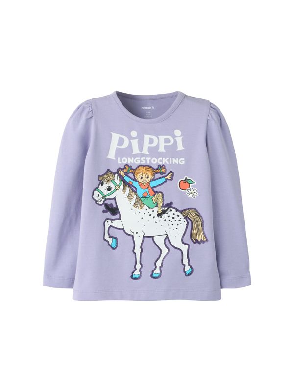Longsleeved shirt Pippi Longstocking & Little Old man - Purple