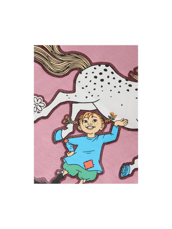 Longsleeved shirt Pippi Longstocking & Little Old man - Pink