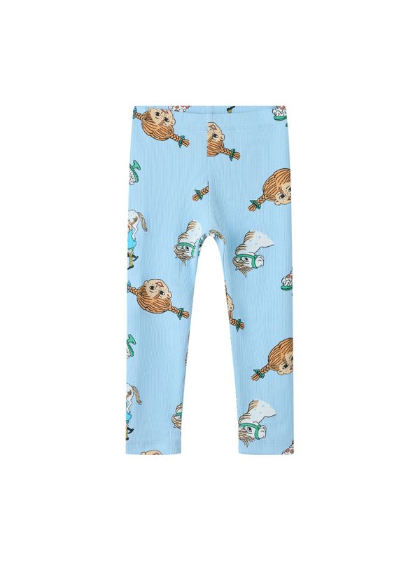 Rippstrick-Leggings Pippi Langstrump – Hellblaue