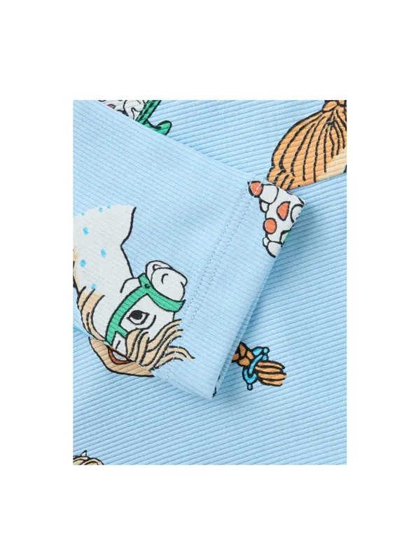 Rippstrick-Leggings Pippi Langstrump – Hellblaue
