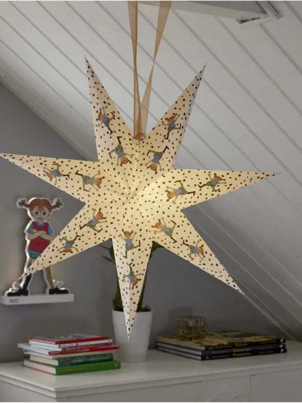 Papierstern Pippi Langstrumpf