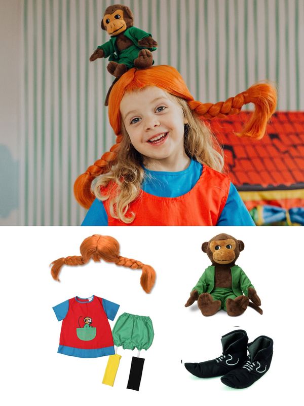Pippi Longstocking Dress-Up Set for Children with Mr Nilsson