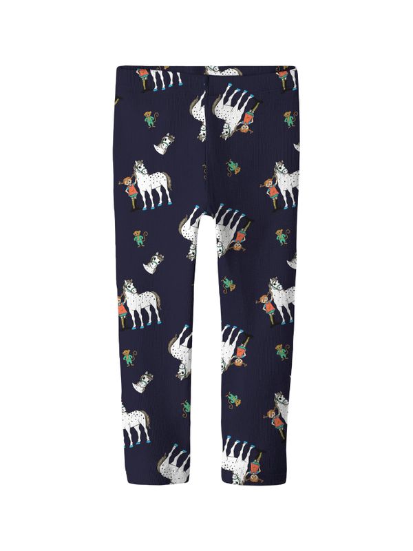 Ribbstickade leggings Pippi Långstrump - Blå