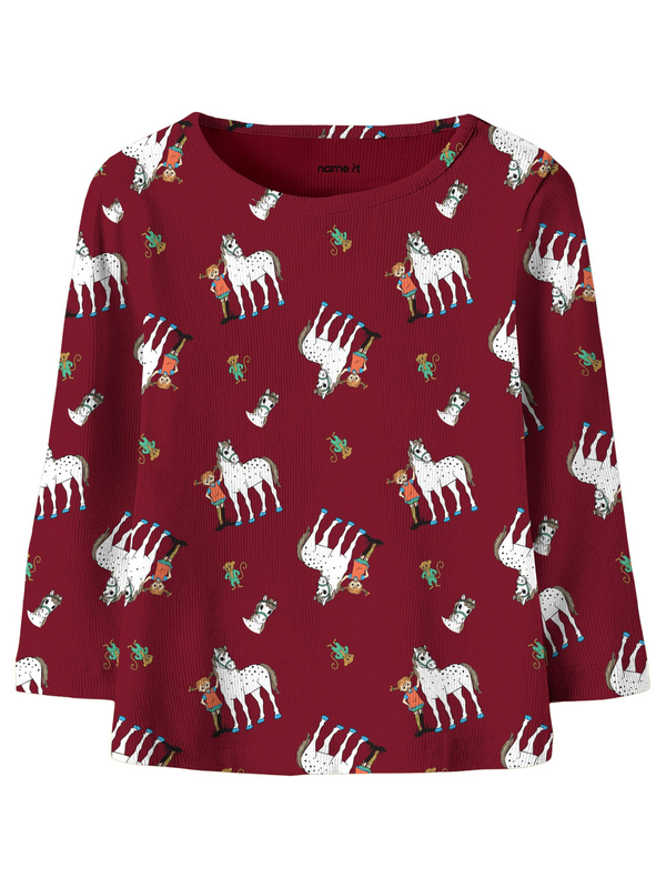 Shirt Rippstrick Pippi Langstrumpf – Rot