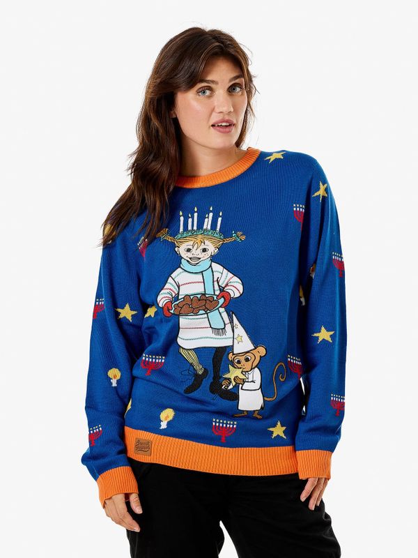 Weihnachtspullover Pippi Langstrumpf Lucia – Unisex