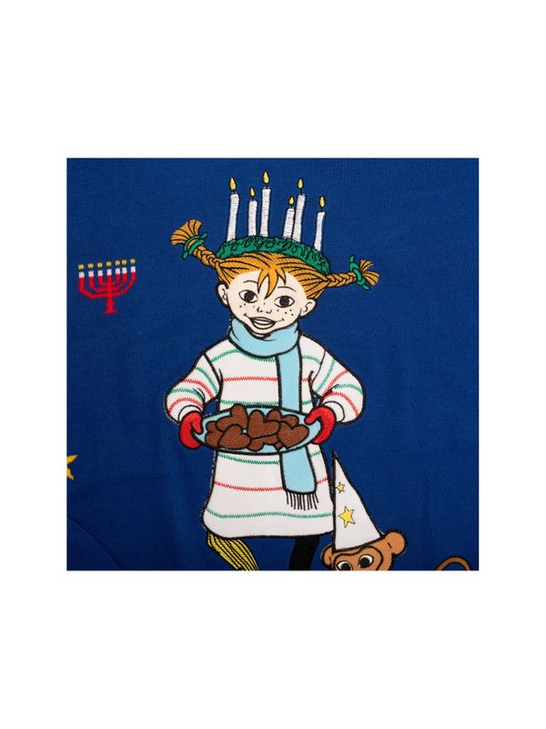 Weihnachtspullover Pippi Langstrumpf Lucia – Unisex