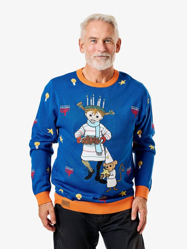 Weihnachtspullover Pippi Langstrumpf Lucia – Unisex
