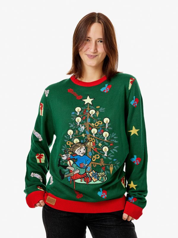 Weihnachtspullover Pippi Langstrumpf am Weihnachtsbaum – Unisex
