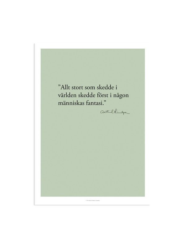 Poster Astrid Lindgren Quote - Everything great (in Swedish) 13x18 cm