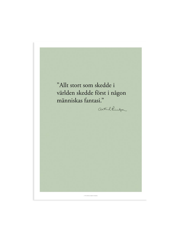 Poster Astrid Lindgren Quote - Everything great (in Swedish) 13x18 cm