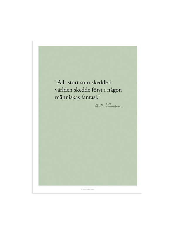 Poster Astrid Lindgren Quote - Everything great (in Swedish) 21x30 cm