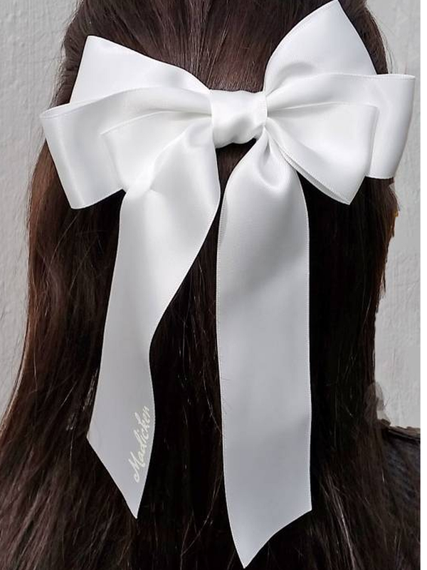 Hair Slide with Bow Madicken White