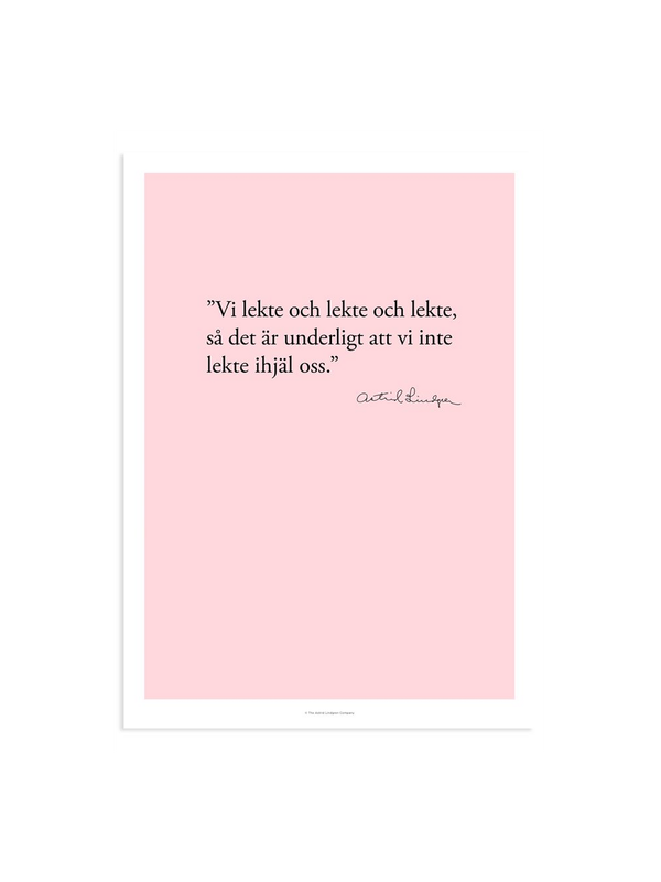 Poster Astrid Lindgren Citat - Vi lekte 13x18 cm