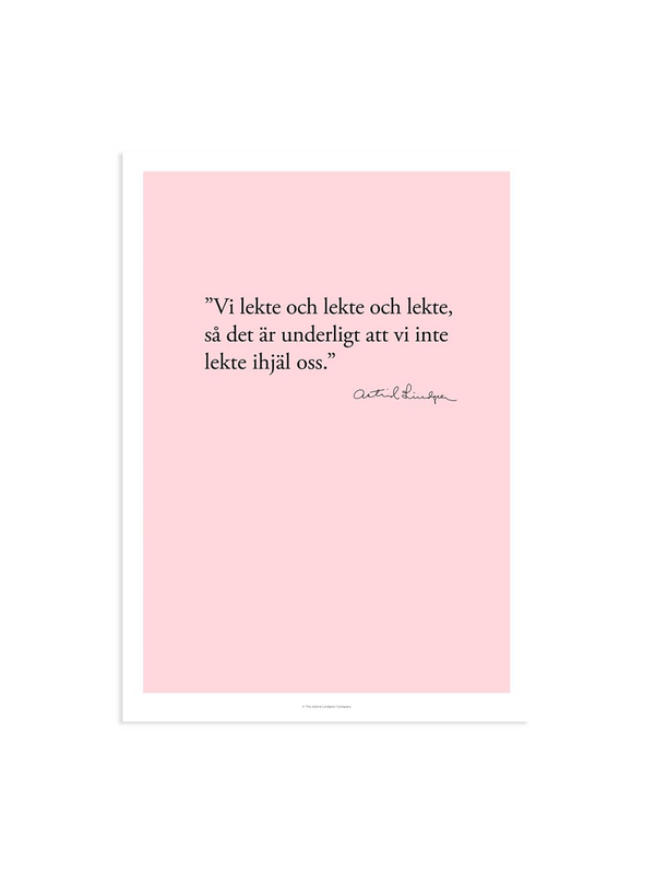 Poster Astrid Lindgren Zitat - Vi lekte - 30x40 cm