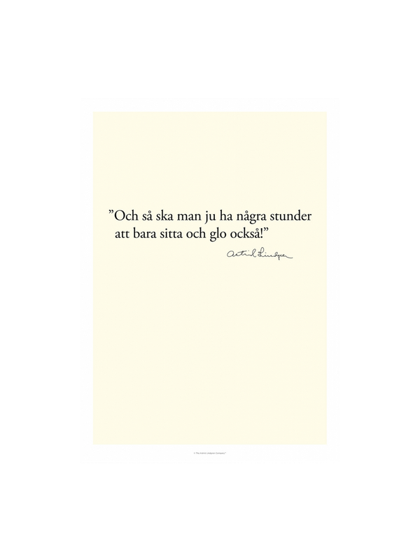 Poster Astrid Lindgren quote in Swedish - 21x29,7cm