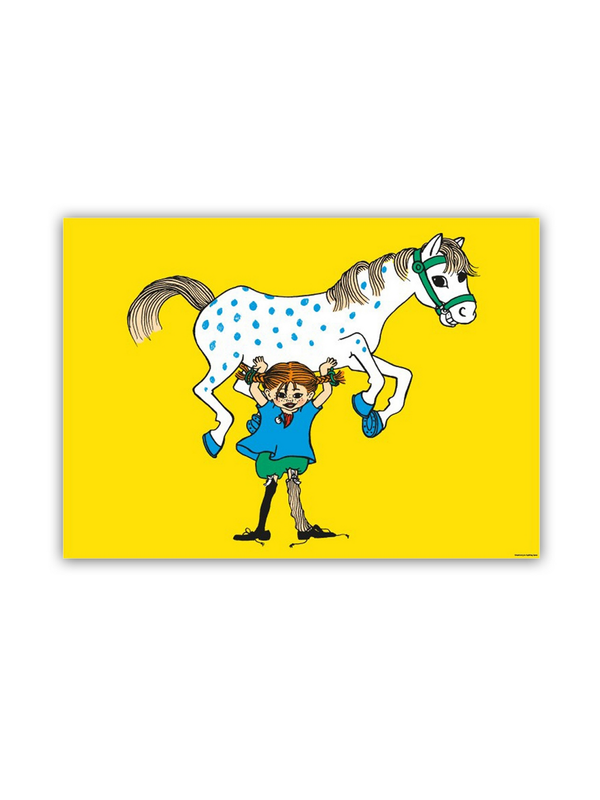 Poster Pippi Longstocking and her horse - 50 x 70 cm