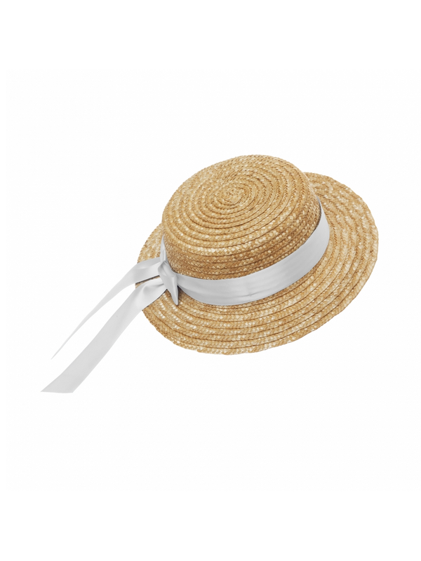 Straw hat Madicken/Mardie Flat - White