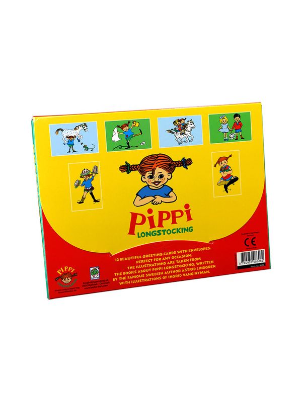 Gratulationskort Pippi Långstrump 12-pack