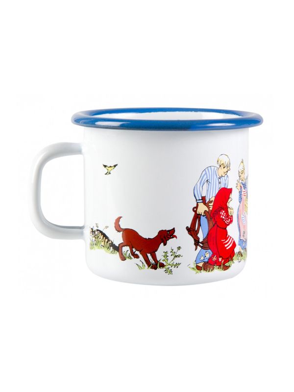 Enamel mug Emil with family White 0.25 l