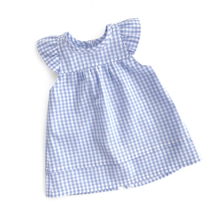 Doll Dress Madicken Wing Sleeve Blue/White