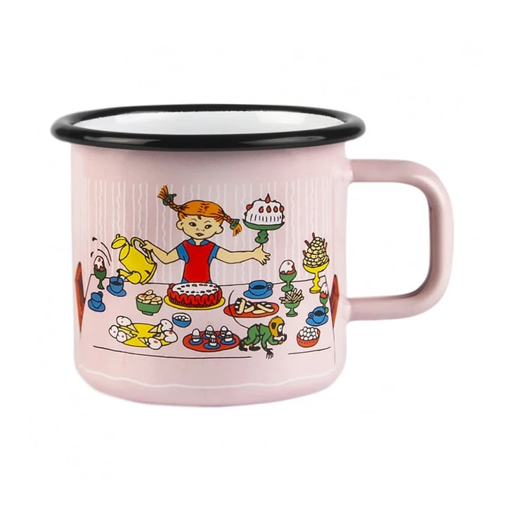 Emaljmugg Pippi Födelsedag 3,7 dl
