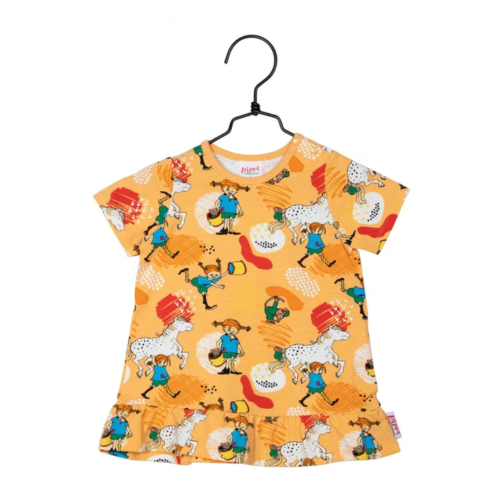Kleid Pippi Langstrumpf -  Apricot