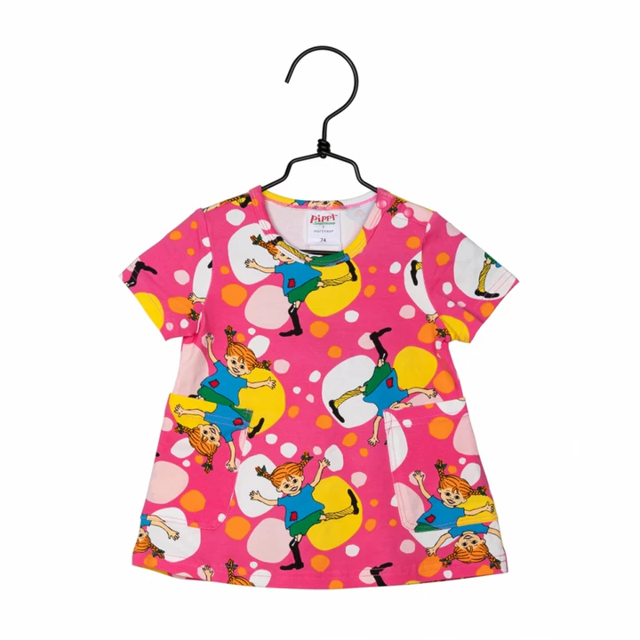 Tunika-Kleid Pippi Langstrumpf - Kirschrot